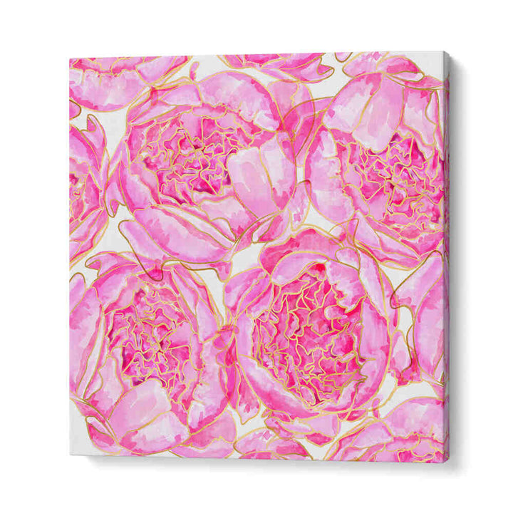 SALLY'S PEONIES PATTERN , FLORAL FLOWER PAINTINGS