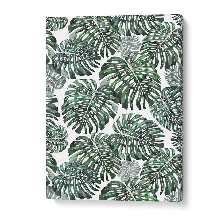 TROPICAL MONSTERA LEAVES , FLORAL FLOWER PAINTINGS