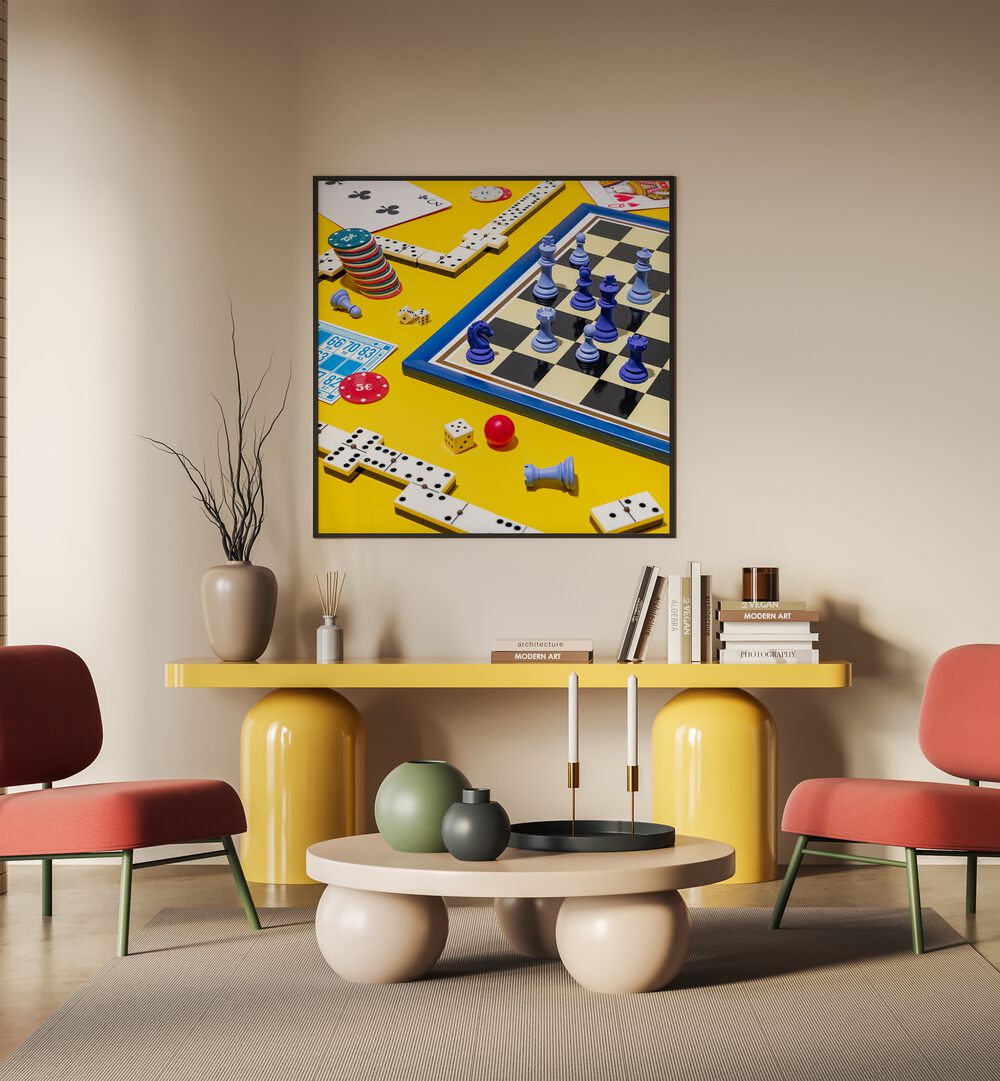 Brighten your space with GAMBLING, GAMING POSTERS, showcasing vibrant board games and dice for enthusiasts.