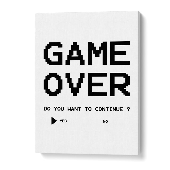 Bold GAME OVER - CONTINUE, GAMING POSTERS artwork perfect for elevating any gamer’s space with style and passion.