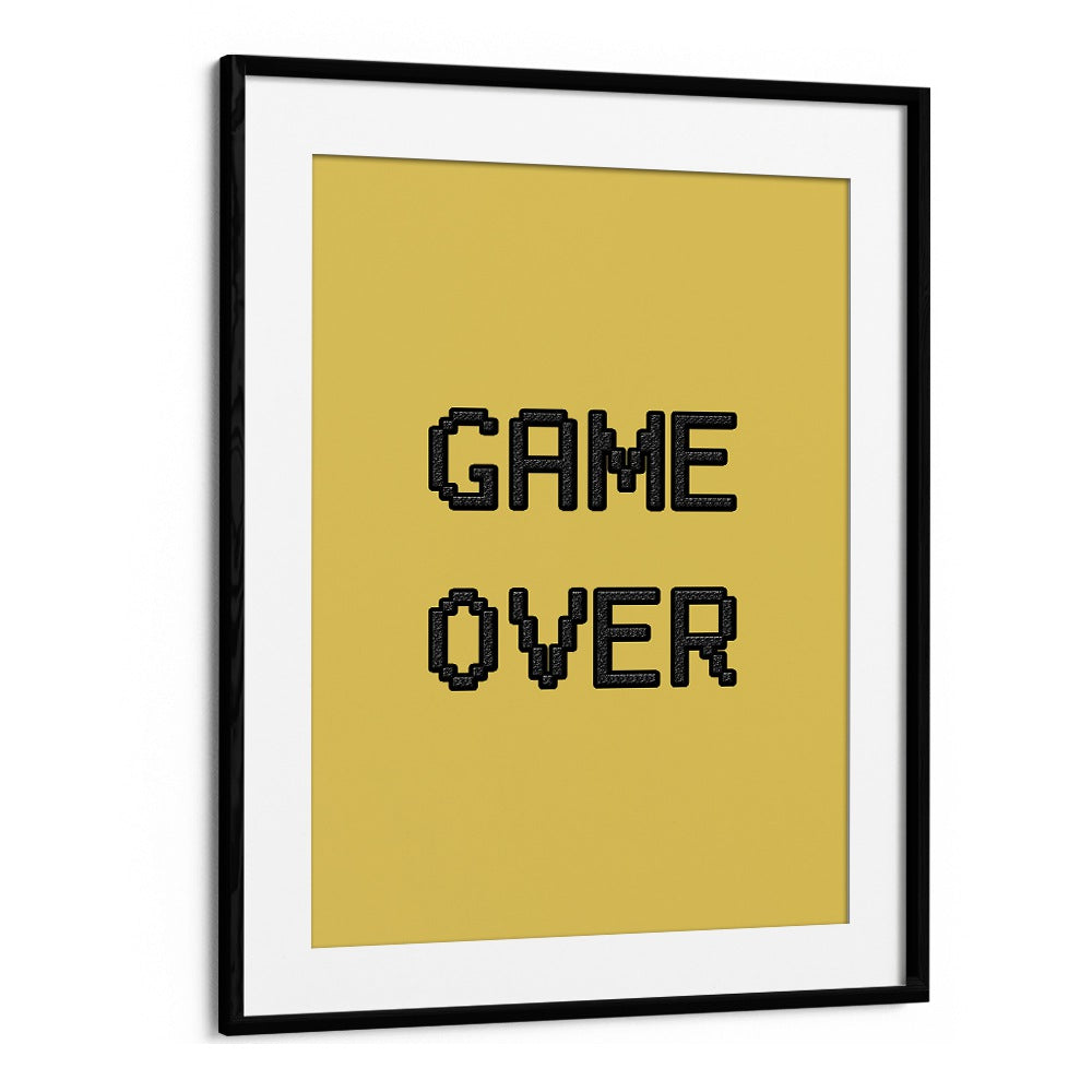 Framed GAME OVER, GAMING POSTERS in bold pixelated design, perfect for enhancing your gaming space.