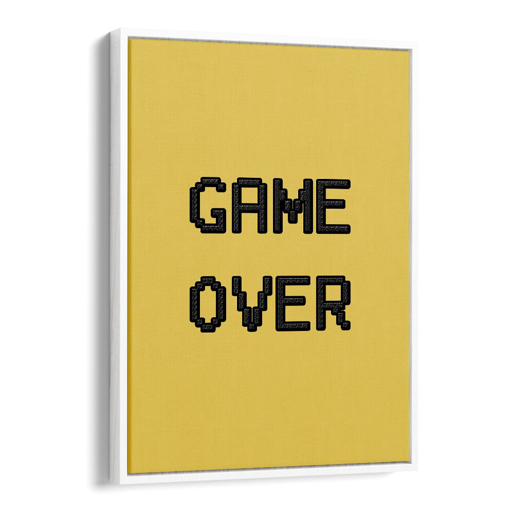Bright yellow GAME OVER, GAMING POSTERS add a vibrant touch to any gaming space, perfect for enthusiastic gamers.