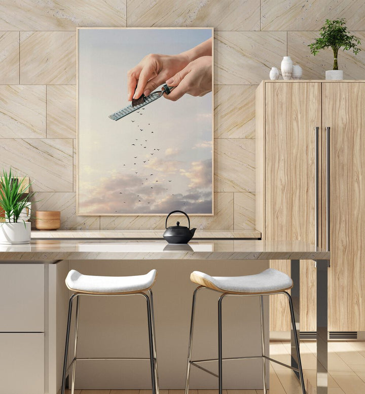 GARNISHED FLOCK, SURREAL ART PRINTS enhance your space, showcasing dreamy surrealism by Vertigo Artography.