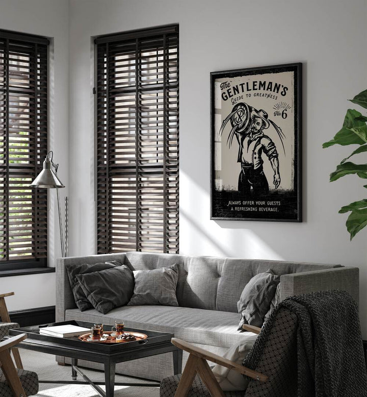 Stylish interior featuring GENTLEMAN , BAR art print, perfect for elevating your cafe or home decor.