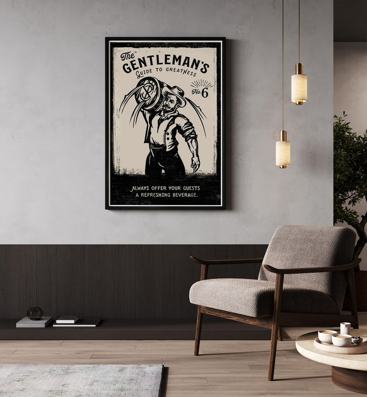 Stylish GENTLEMAN , BAR art print enhancing cafe decor, inspiring sophistication in any space. Perfect for elegant settings.