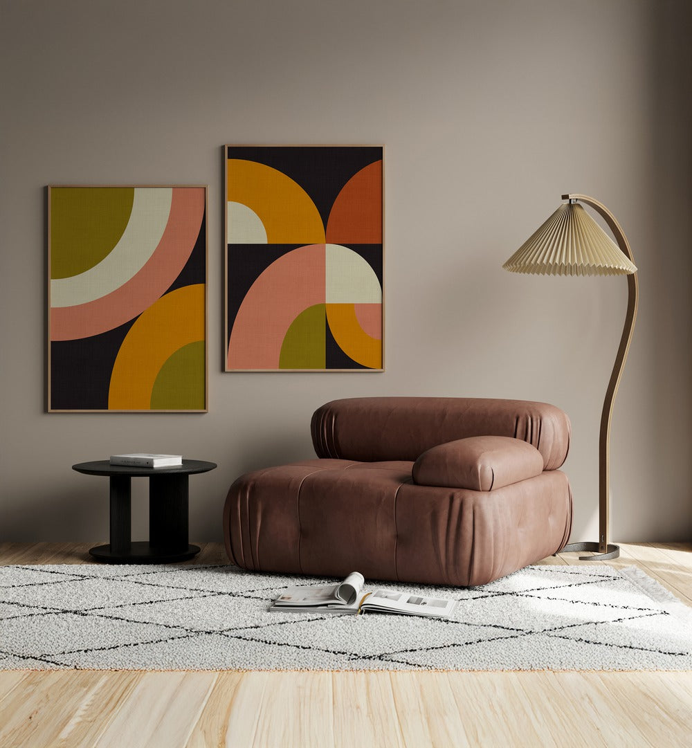Elevate your decor with the GEO MOCHA SET, SET OF 2 PAINTINGS, perfect for adding warmth to any living space.
