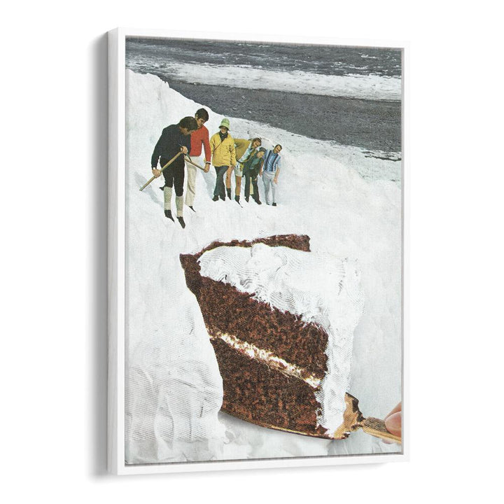 Surreal art print of Glacier Calving Cake, capturing a stunning dessert in a snowy mountain landscape by Vertigo Artography.