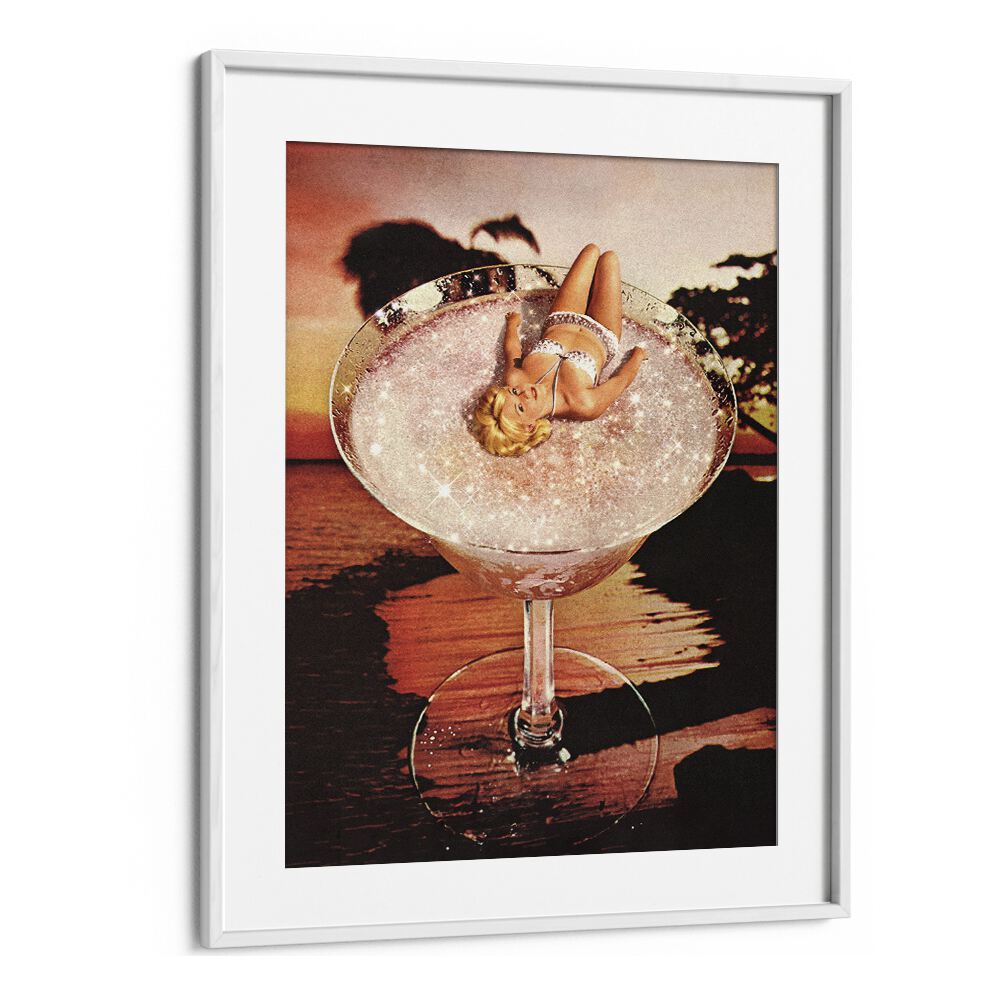Surreal art print featuring a Glitter Pink Margarita, perfect for transforming your space with Vertigo Artography.