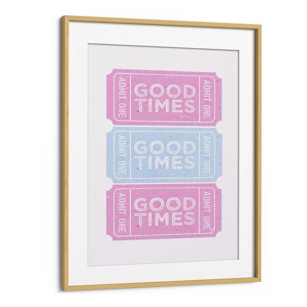 Good Times Fashion Art Artwork in Oak Wood Frame With Mount
