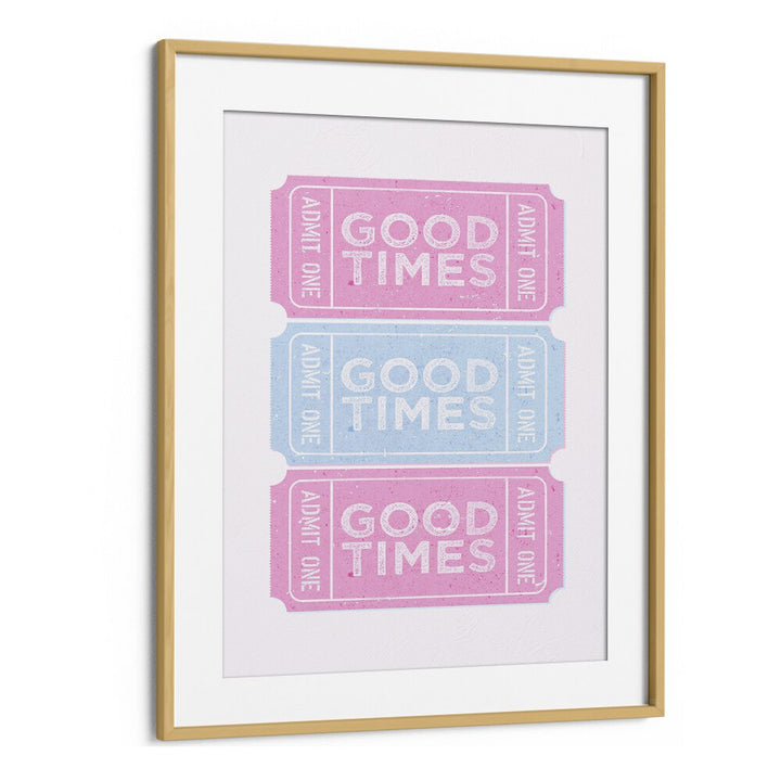 Good Times Fashion Art Artwork in Oak Wood Frame With Mount