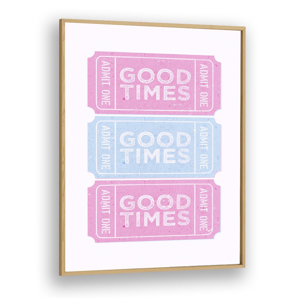 Good Times Fashion Art Artwork in Oak Wood Plain Frame