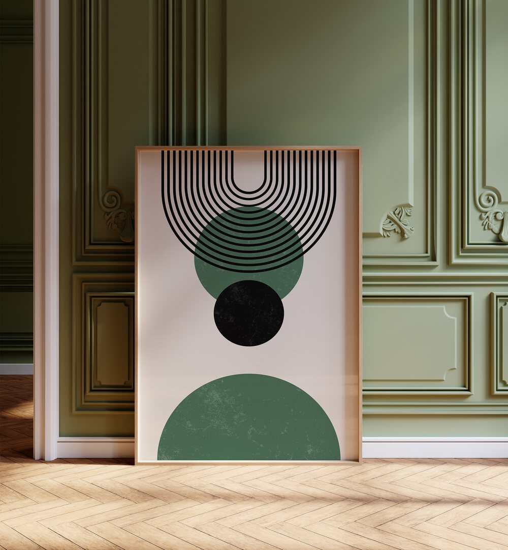 Green lagoon I  boho Artwork Hanged on a Wall