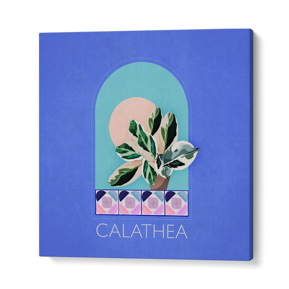 Vibrant GREEN SETS CALATHEA, FLORAL FLOWER PAINTINGS by Emel Tunaboylu, perfect for elevating your home decor.