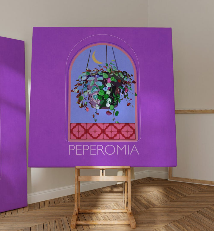 Stunning GREEN SETS PEPEROMIA, FLORAL FLOWER PAINTINGS by Emel Tunaboylu showcase beautiful botanical artistry.