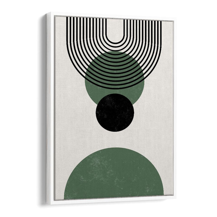 Green Lagoon I Boho Art  Artwork in White Floater Frame