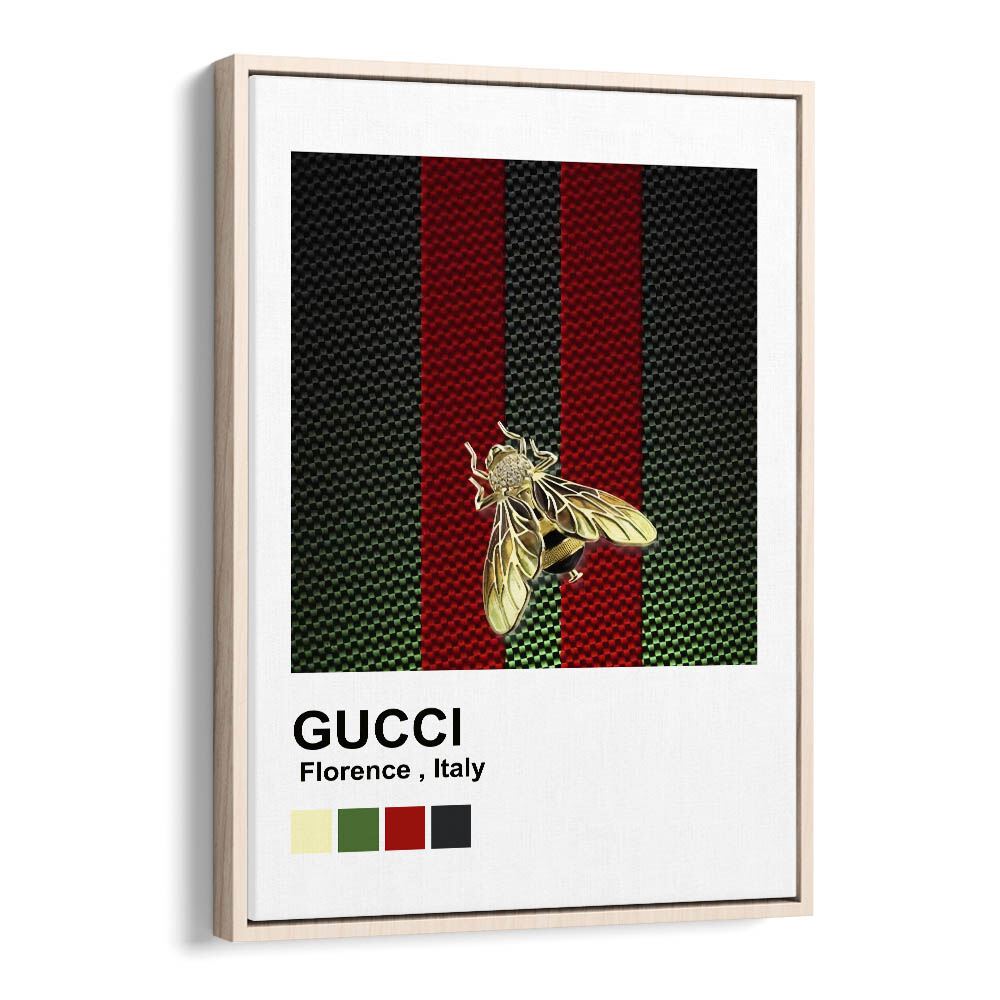 Gucci Fashion Art Artwork in Oak Wood Floater Frame