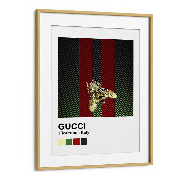 Gucci Fashion Art Artwork in Oak Wood Frame With Mount
