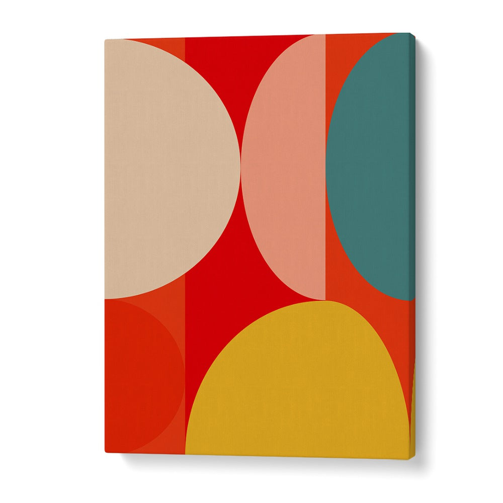 Colorful geometric design of MID CENTURY PASTEL XIII, ABSTRACT PAINTINGS by Ana Rut Bre for a modern living space.