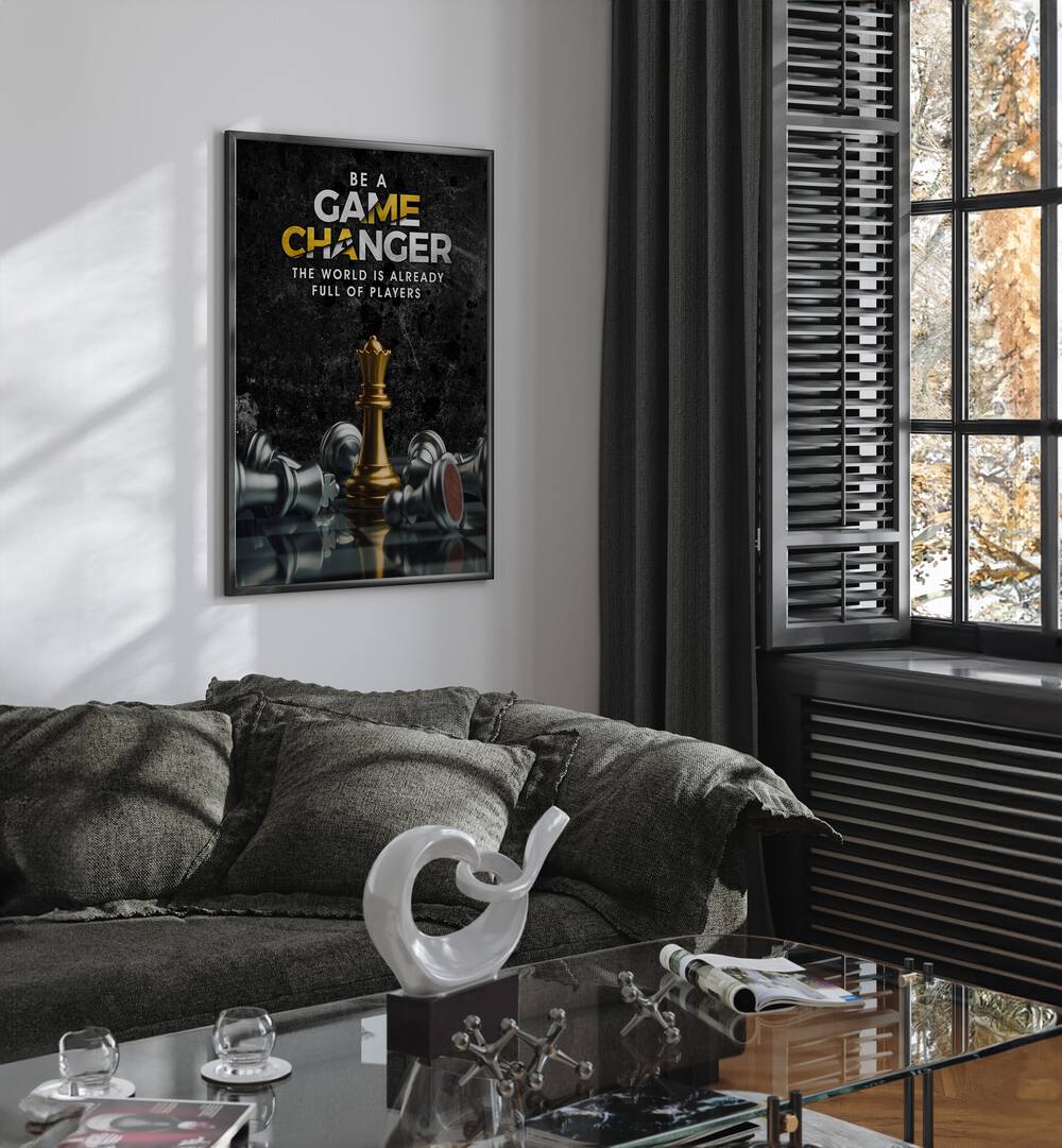 Elevate your decor with GAME CHANGER, QUOTES typography poster showcasing inspiration and motivation.
