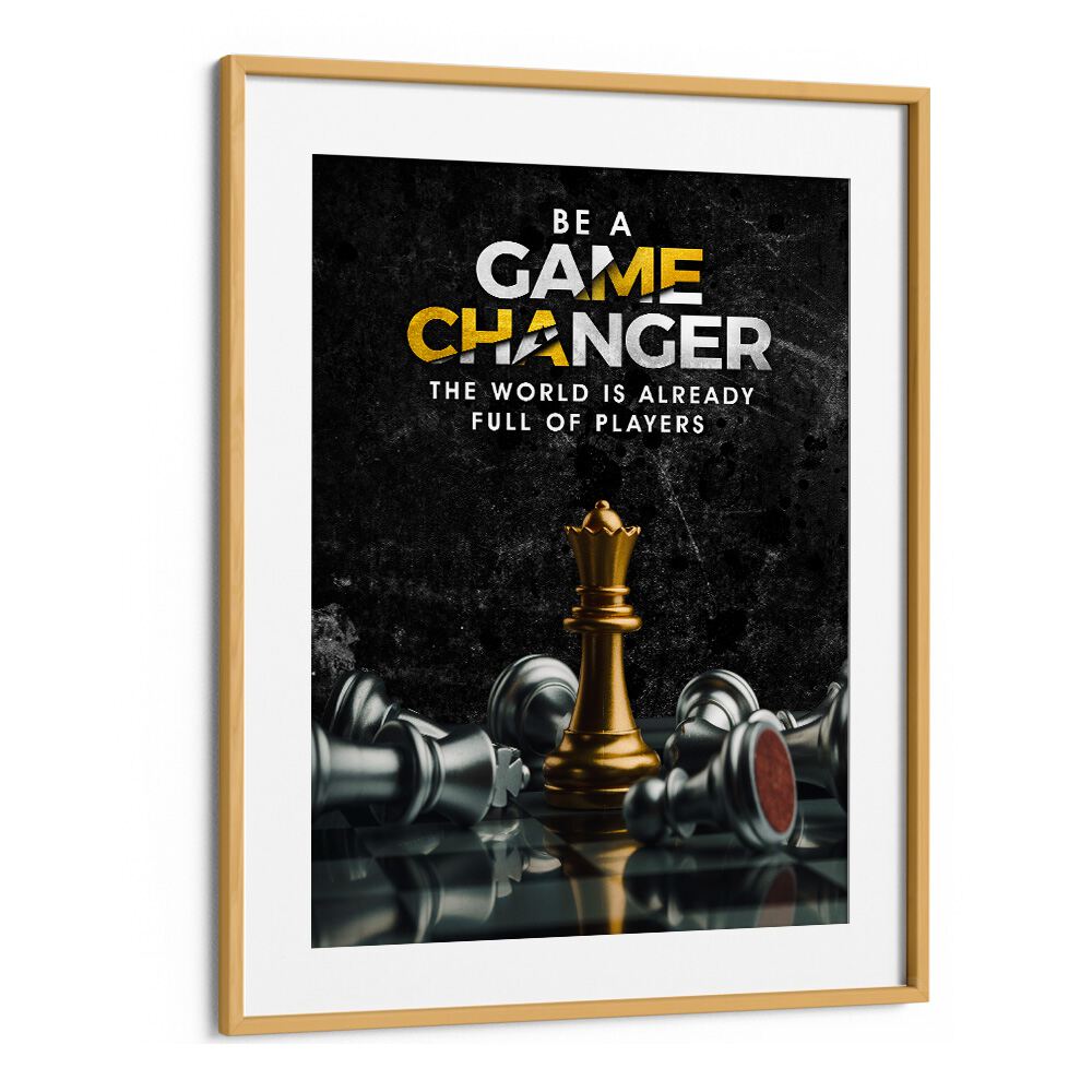 Transform your space with GAME CHANGER, QUOTES & TYPOGRAPHY POSTERS framed in oak for inspiring decor.
