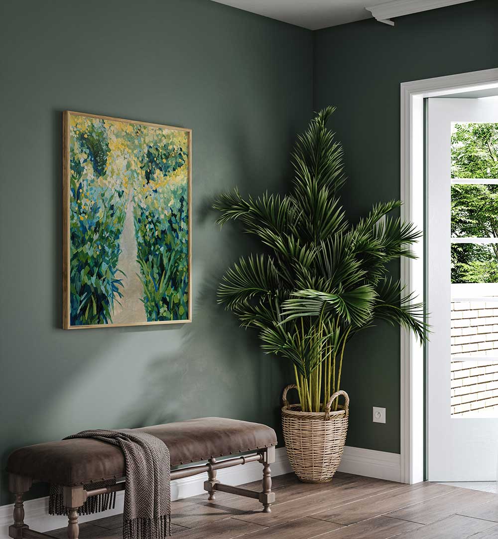 GARDEN PATH , FLORAL FLOWER PAINTINGS