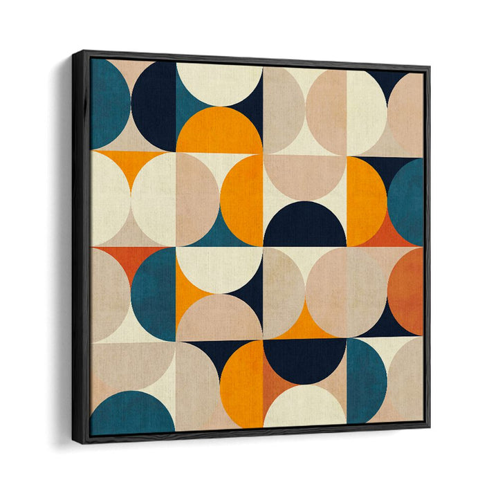 Modern abstract painting "GEOMETRY NEW BLEU CLAIRE" by Ana Rut Bre, featuring vibrant shapes and colors.