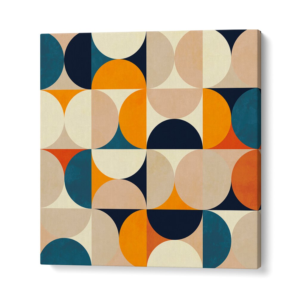 Elevate your decor with GEOMETRY NEW BLEU CLAIRE, ABSTRACT PAINTINGS by Ana Rut Bre, showcasing vibrant geometric designs.