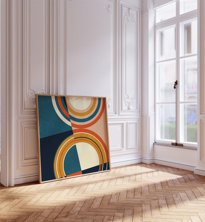 Stunning GEOMETRY NEW I, ABSTRACT PAINTINGS by Ana Rut Bre, enhancing modern elegance in any living space.