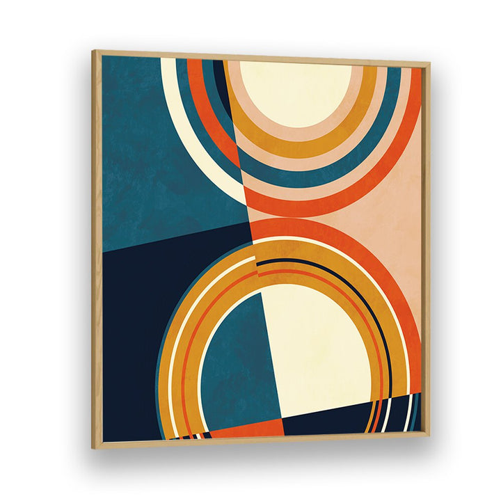 Stunning GEOMETRY NEW I, ABSTRACT PAINTINGS by Ana Rut Bre, framed in oak, perfect for modern living spaces.