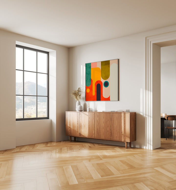 Transform your space with GEOMETRY NEW III KOPIE, ABSTRACT PAINTINGS by Ana Rut Bre, a vibrant modern masterpiece.