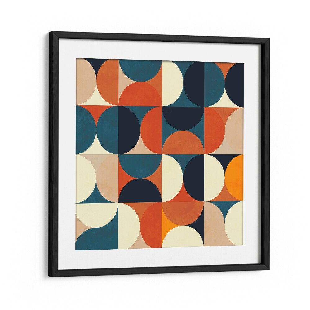 Transform your space with GEOMETRY NEW MARRON, ABSTRACT PAINTINGS by Ana Rut Bre in a stylish black frame.