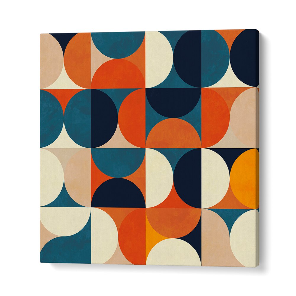 Transform your space with GEOMETRY NEW MARRON, ABSTRACT PAINTINGS by Ana Rut Bre, featuring vibrant geometric designs.