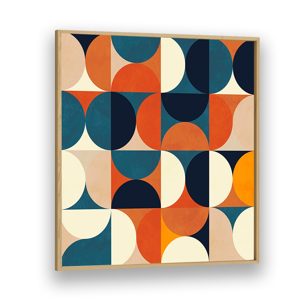 Transform your space with GEOMETRY NEW MARRON, ABSTRACT PAINTINGS by Ana Rut Bre, featuring vibrant geometric designs.