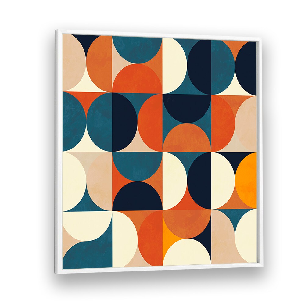 Colorful geometric patterns in the GEOMETRY NEW MARRON, ABSTRACT PAINTINGS by Ana Rut Bre, perfect for modern decor.