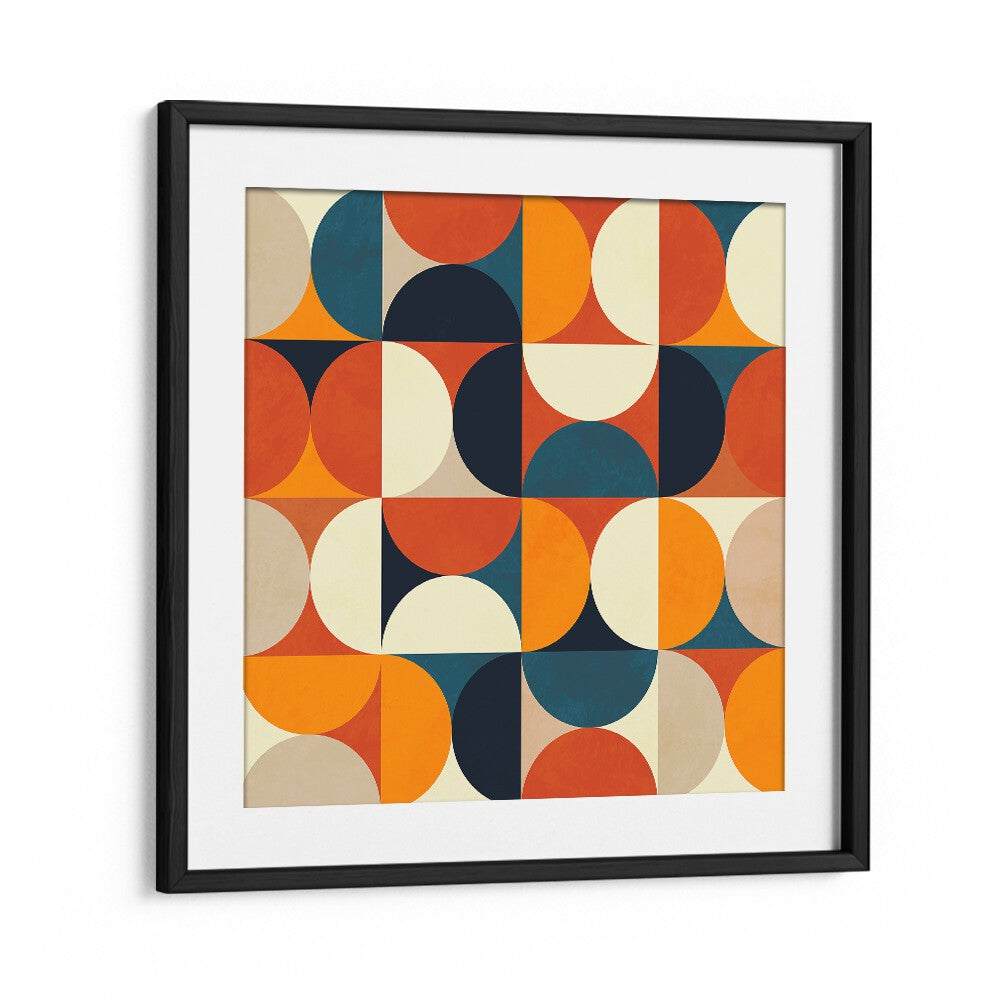 Vibrant GEOMETRY NEW ROUGEATRE , ABSTRACT PAINTINGS by Ana Rut Bre in a sleek black frame enhance your wall decor.
