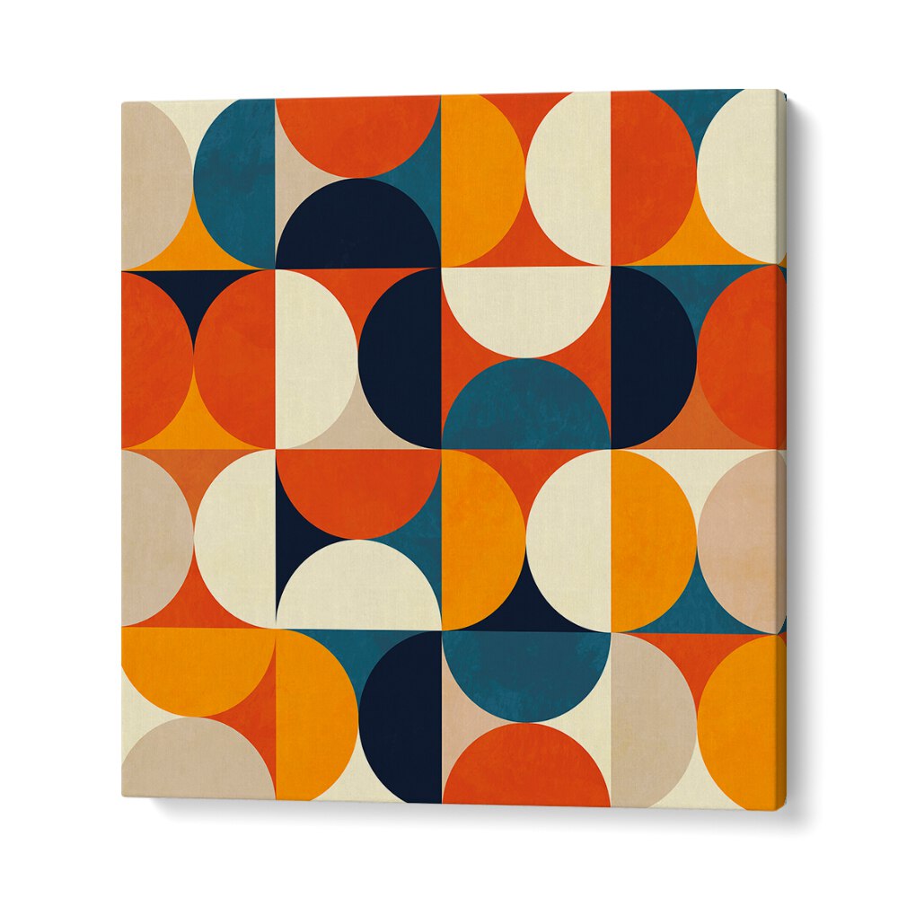 Vibrant Geometry New Rougeatre, abstract paintings by Ana Rut Bre, perfect for modern wall decor.