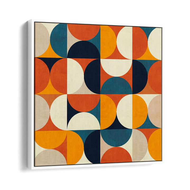 Colorful geometric patterns in "GEOMETRY NEW ROUGEATRE, ABSTRACT PAINTINGS" by Ana Rut Bre, perfect for modern decor.