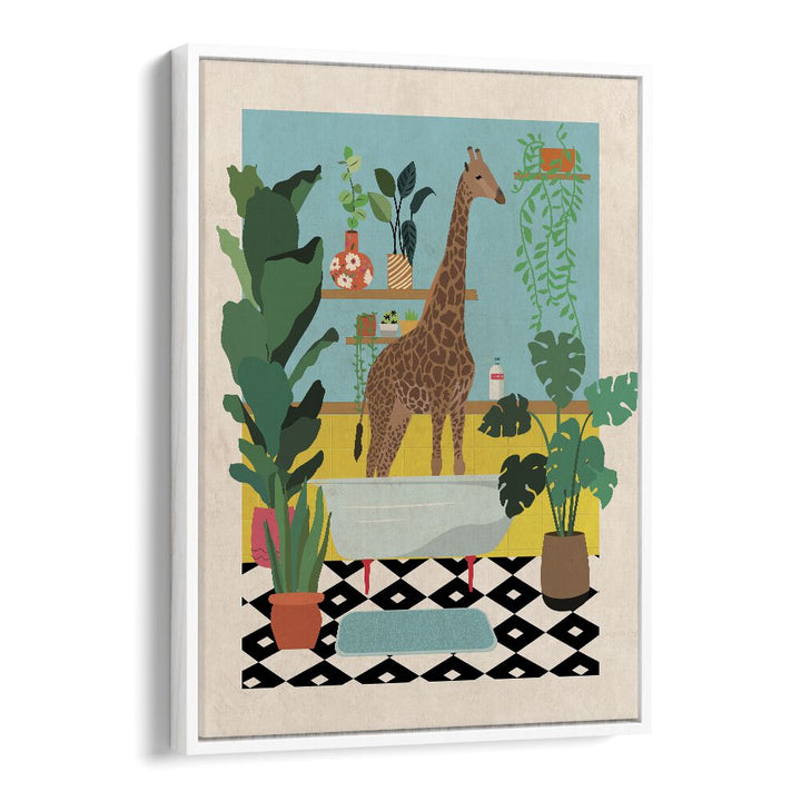 Whimsical GIRAFFE BATHTIME, KIDS ROOM PAINTINGS brighten your child's space with playful art and vibrant decor.