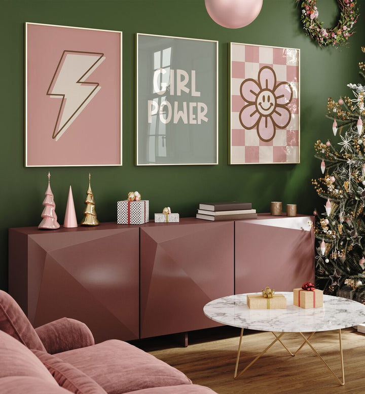 Brighten your child's room with our GIRL POWER, SET OF 3 PAINTINGS celebrating creativity and empowerment.