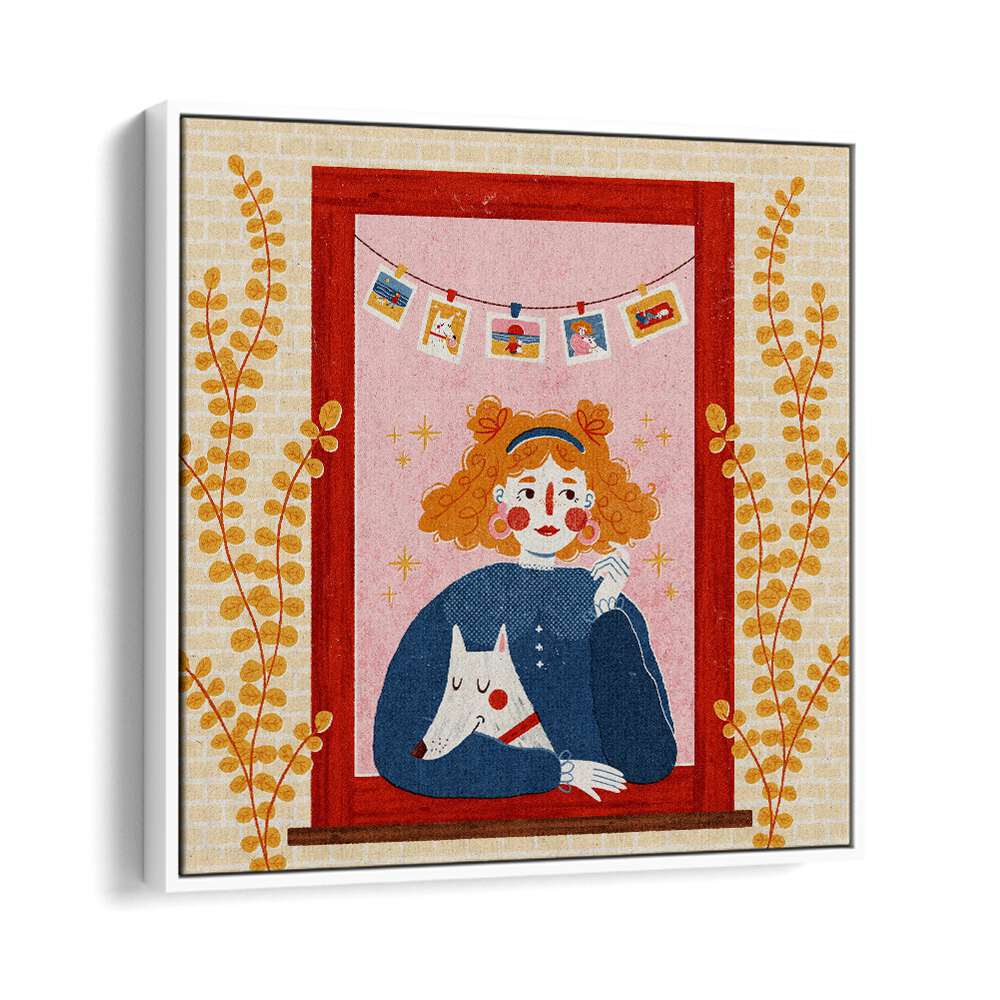 Charming illustration of a GIRL WITH HER DOG by Julia Leister, perfect for art lovers, from the Artists x Collab Collection.