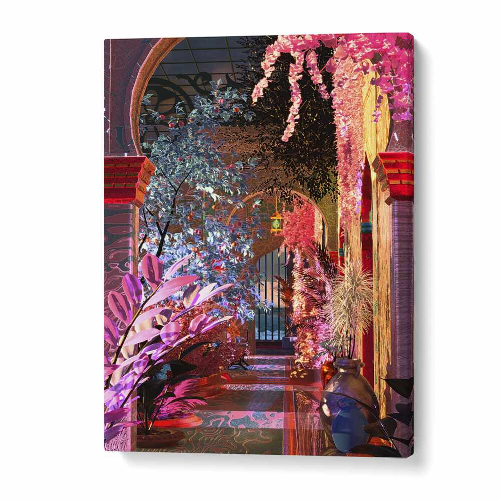 Experience the vibrant allure of GLOWING PALACE, SURREAL ART PRINTS by Cosmo Zach, perfect for any art lover's collection.