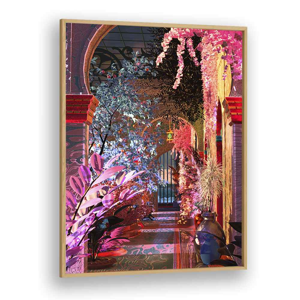 "Explore the vibrant GLOWING PALACE, SURREAL ART PRINTS by Cosmo Zach, perfect for enchanting decor."