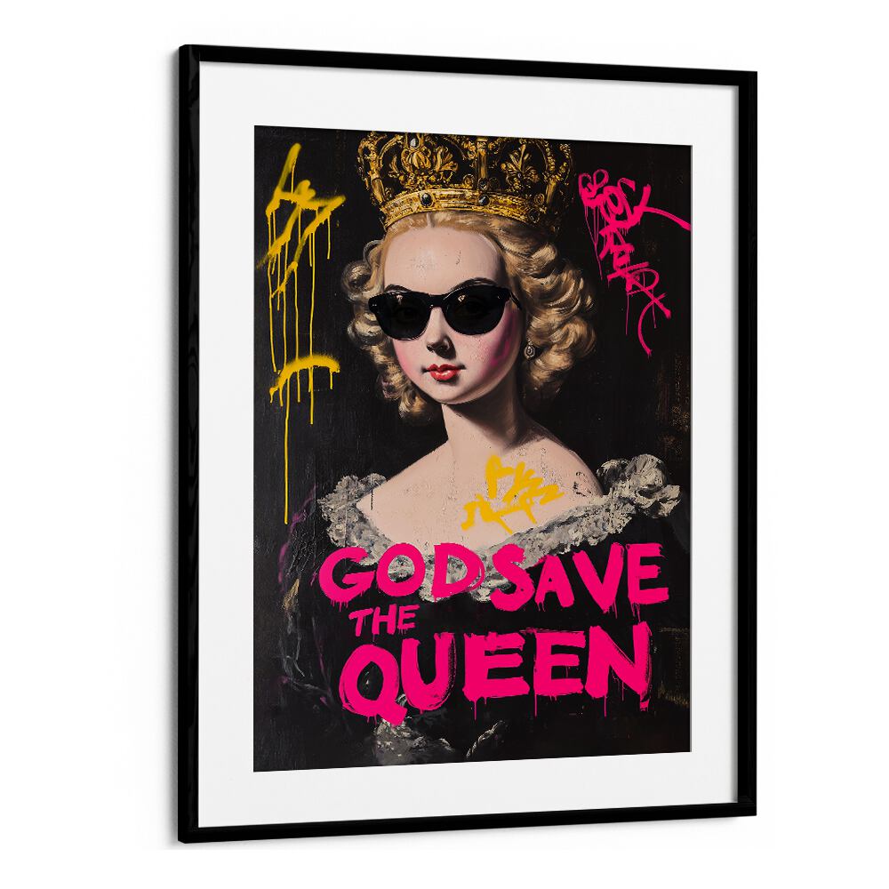 Bold and stylish GOD SAVE THE QUEEN, ALTERED ART PRINTS to elevate your living space with unique artistic flair.