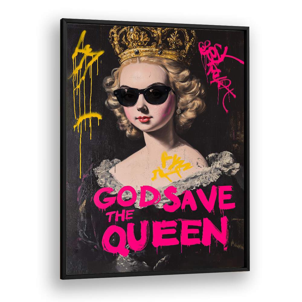 Bold and stylish GOD SAVE THE QUEEN, ALTERED ART PRINTS to elevate your decor with unique artistic expression.