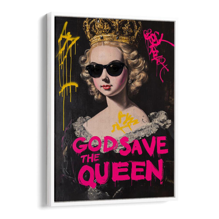 Bold and stylish GOD SAVE THE QUEEN, ALTERED ART PRINTS elevate your space with unique artistic expression.