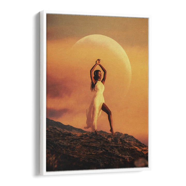 GODDESS, SURREAL ART PRINTS showcase a stunning figure in white against a surreal landscape, perfect for your space.