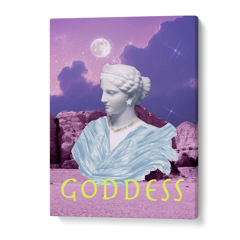 GODDESS, ALTERED ART PRINTS showcasing a stunning sculpture against a cosmic backdrop by Grace Digital Art Co.