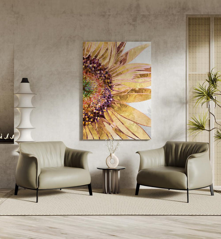 Vibrant GOLDEN SUNFLOWER, FLORAL FLOWER PAINTINGS by Sarah Manovski, perfect for brightening your space.