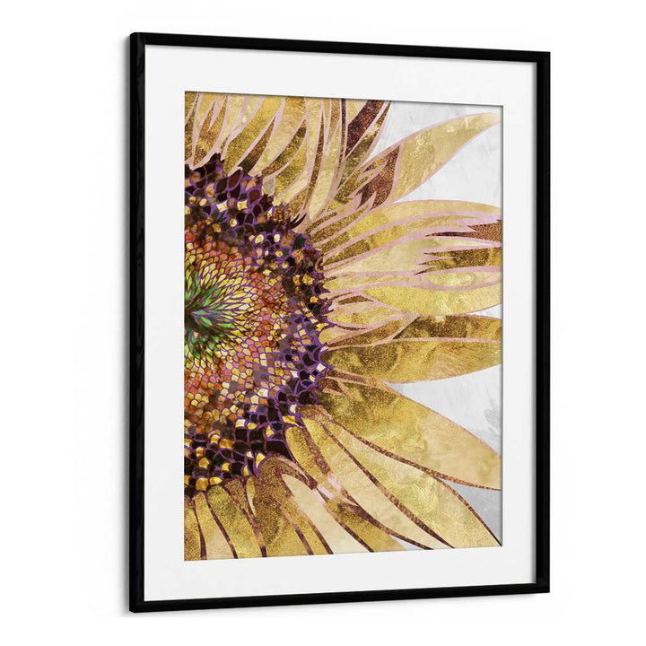 Vibrant GOLDEN SUNFLOWER, FLORAL FLOWER PAINTINGS by Sarah Manovski, beautifully framed for a touch of nature indoors.