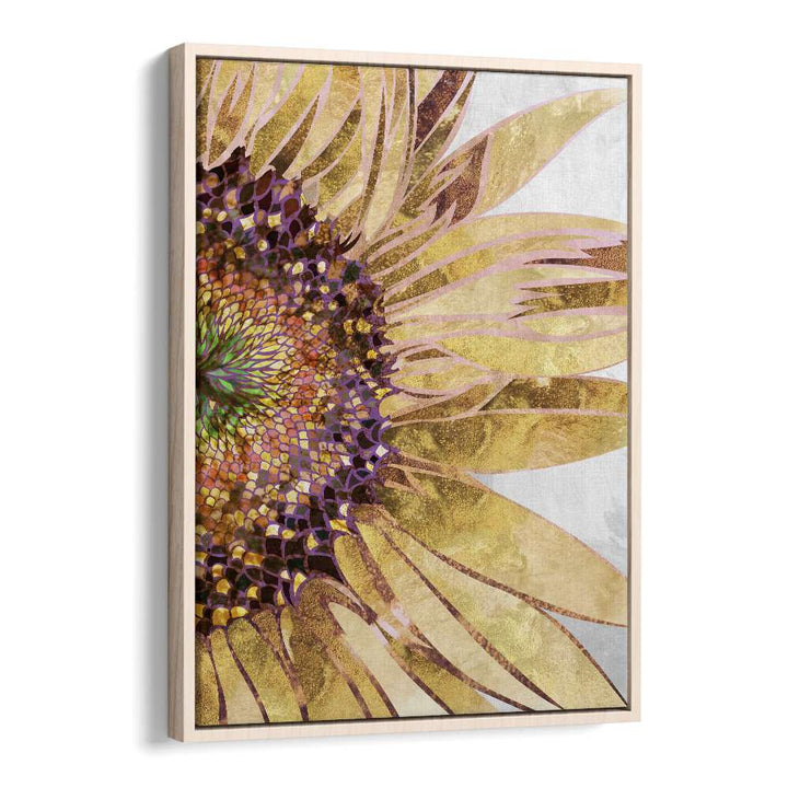 Stunning GOLDEN SUNFLOWER, FLORAL FLOWER PAINTINGS by Sarah Manovski, showcasing vibrant sunflower beauty in a floater frame.
